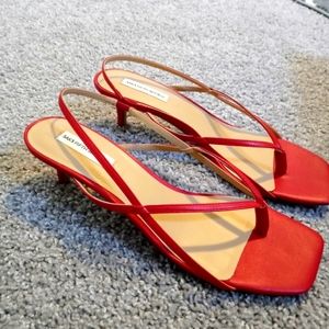NWT Red Saks Fifth Ave Kitten Heel Sandal